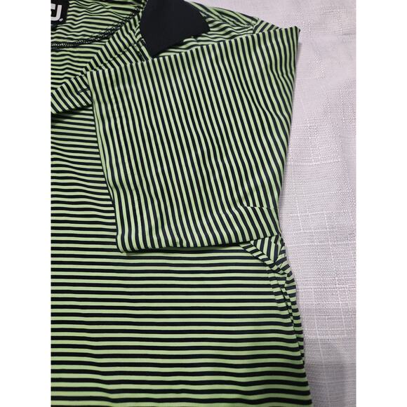 Footjoy Mens Tie Stripe Polo Green Blue Mens Size Medium - Picture 2 of 6